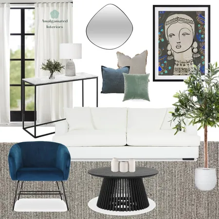 Contemporary Living - Blues Interior Design Mood Board by Amalgamated Interiors on Style Sourcebook