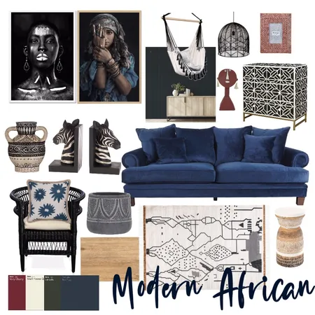 MODERN AFRICAN Interior Design Mood Board by hwy888111 on Style Sourcebook