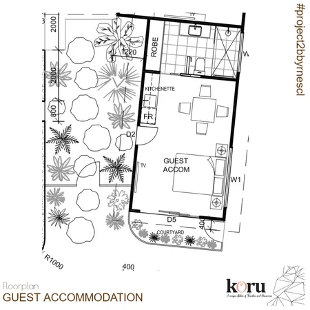 Guest Accommodation - Floorplan Interior Design Mood Board by bronteskaines on Style Sourcebook