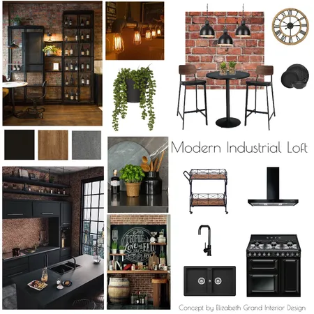 Modern Industrial Kitchen Interior Design Mood Board by Elizabeth Grand on Style Sourcebook