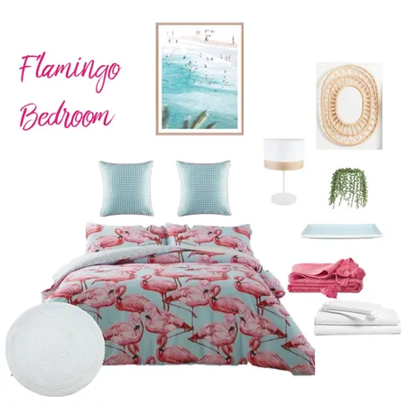 Flamingo Inspired Bedroom Interior Design Mood Board by Fur Elise Interiors on Style Sourcebook