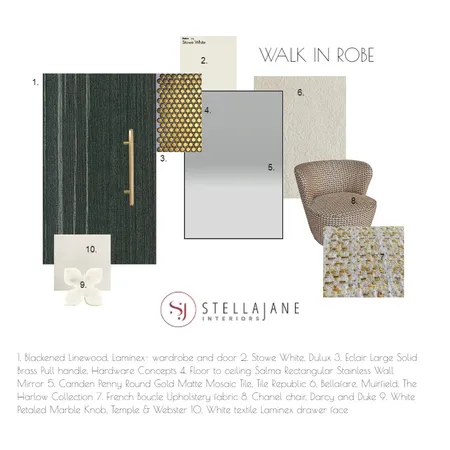 Wardrobe Material Board Interior Design Mood Board by StellaJane Interiors on Style Sourcebook