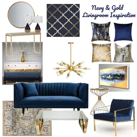 Navy & Gold Livingroom Interior Design Mood Board by Andonia Interior Design on Style Sourcebook