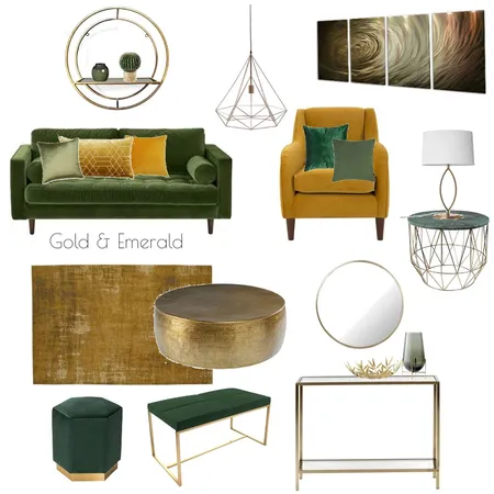 Gold & Emerald Green Luxury Interior Design Mood Board by Andonia Interior Design on Style Sourcebook