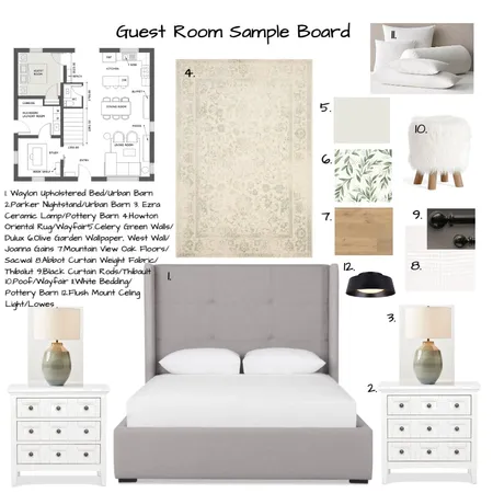 Guest Room Sample Board Interior Design Mood Board by jenleclair on Style Sourcebook