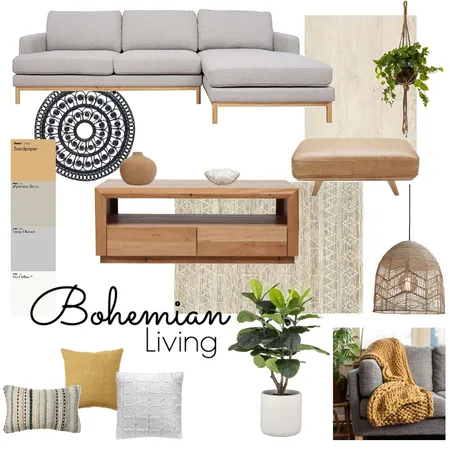 Bohemian Living Interior Design Mood Board by KoziSpace on Style Sourcebook