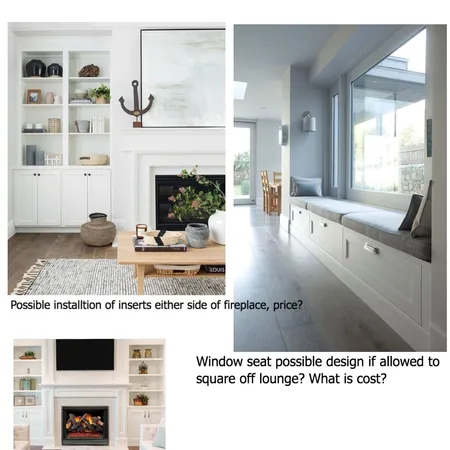 Window seat and fireplace Interior Design Mood Board by Rushrupa on Style Sourcebook