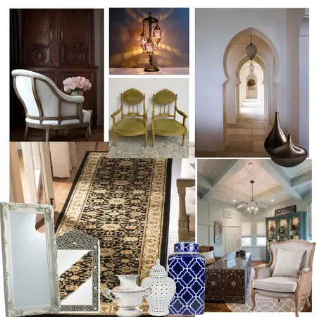 French Moroccan Global Nomad Office Interior Design Mood Board by brendaesh on Style Sourcebook