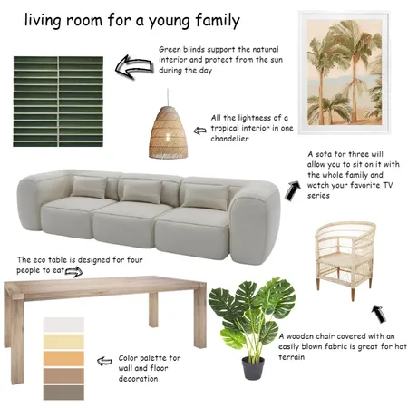 living room for a young family Interior Design Mood Board by YevheniyLevchenko on Style Sourcebook
