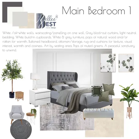 Kay Main Bedroom Interior Design Mood Board by Zellee Best Interior Design on Style Sourcebook