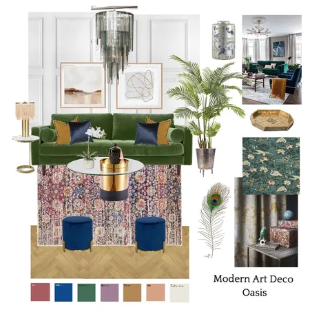 Modern Art Deco Livingroom Interior Design Mood Board by Anyuli on Style Sourcebook