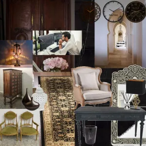 French Moroccan Global Nomad Office Interior Design Mood Board by brendaesh on Style Sourcebook