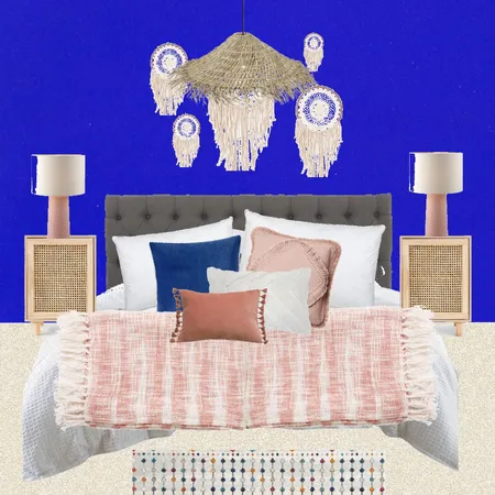Julie Herbain bed 1 with peach lamps and dream catchers Interior Design Mood Board by Laurenboyes on Style Sourcebook