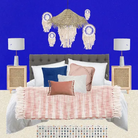 Julie Herbain bed 1 with white lamps and dream catchers Interior Design Mood Board by Laurenboyes on Style Sourcebook