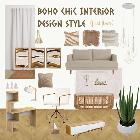 Boho Chic First Floor Interior Design Mood Board by pressy on Style Sourcebook