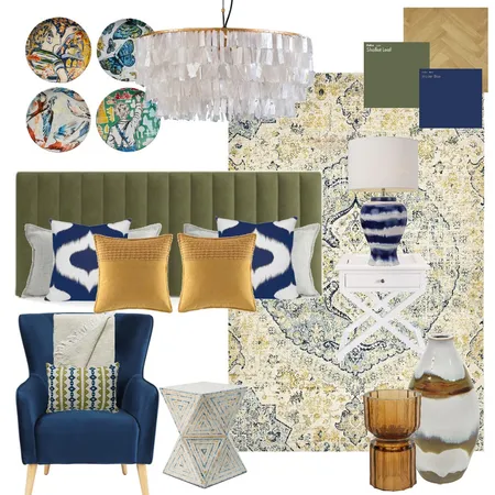 Green Blue beedroom Interior Design Mood Board by aeshaosman on Style Sourcebook