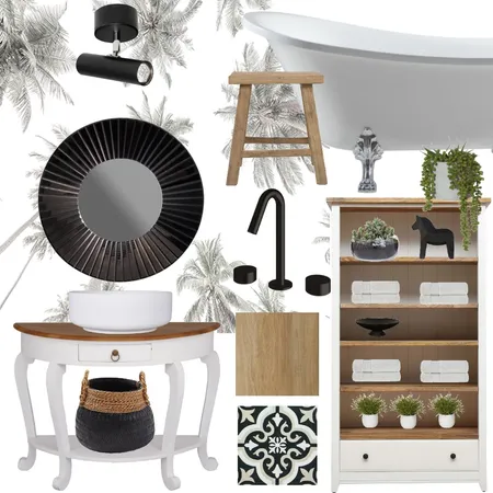 black & white bathroom Interior Design Mood Board by aeshaosman on Style Sourcebook