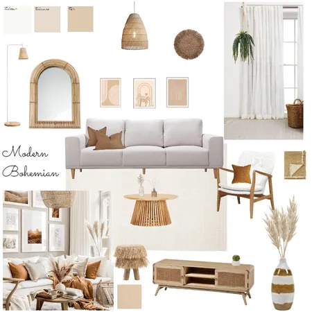 bohemian living room Interior Design Mood Board by eliona.s on Style Sourcebook
