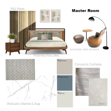 Master bedroom Interior Design Mood Board by AMOL PRADHAN on Style Sourcebook