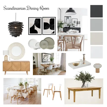 Scandinavian Dining Room Interior Design Mood Board by Faye Bahrami on Style Sourcebook