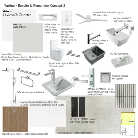 Martino - Ensuite & Remainder Concept 2 Interior Design Mood Board by klaudiamj on Style Sourcebook
