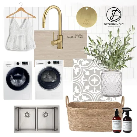 Modern Coastal Laundry Room Interior Design Mood Board by Designingly Co on Style Sourcebook
