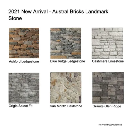 2021 New Arrival - Austral Bricks Landmark Stone Interior Design Mood Board by Brickworks Building Products on Style Sourcebook