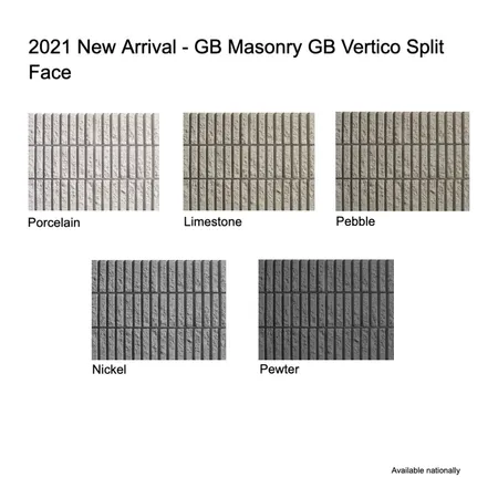 2021 New Arrival - GB Masonry GB Vertico Split Face Interior Design Mood Board by Brickworks Building Products on Style Sourcebook