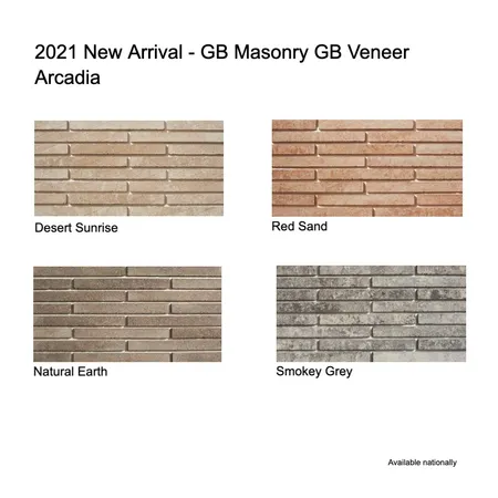 2021 New Arrival - GB Masonry GB Veneer Arcadia Interior Design Mood Board by Brickworks Building Products on Style Sourcebook
