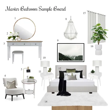 Master Bedroom Sample Board Interior Design Mood Board by Faye Bahrami on Style Sourcebook