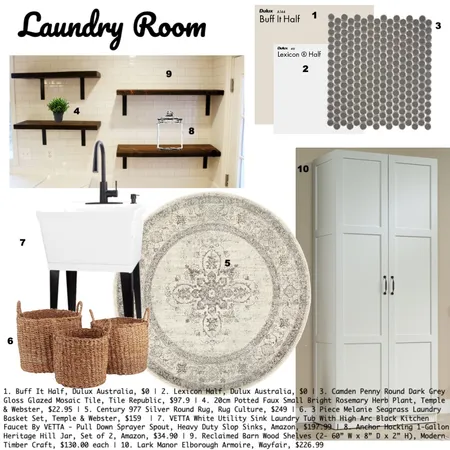 LP-Laundry Room Interior Design Mood Board by evaughan on Style Sourcebook