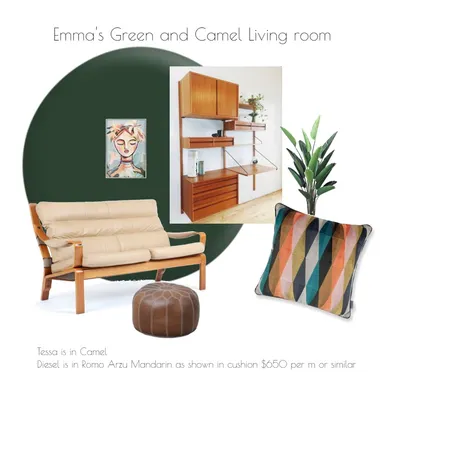 Emma Green and Camel Interior Design Mood Board by AndreaMoore on Style Sourcebook