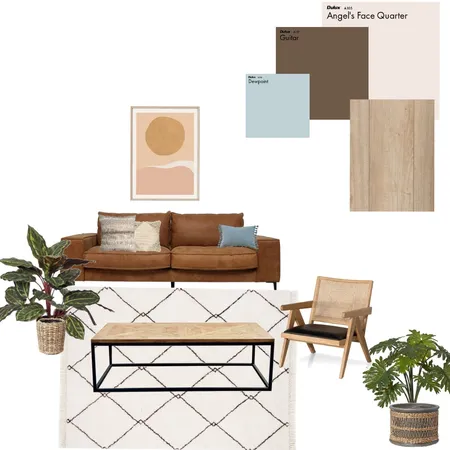 Living room- Brown mint pink Interior Design Mood Board by Einat Lanel on Style Sourcebook