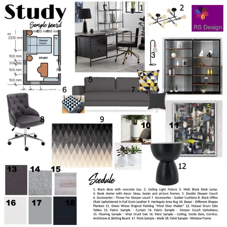 Study Interior Design Mood Board by Rohan on Style Sourcebook