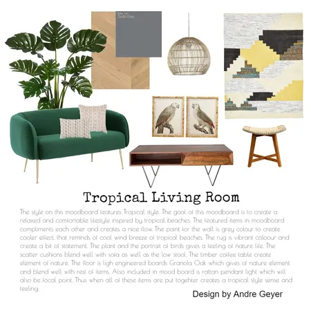 Tropical Living Room Interior Design Mood Board by AndreG on Style Sourcebook