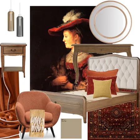 orange queen bedroom Interior Design Mood Board by aeshaosman on Style Sourcebook