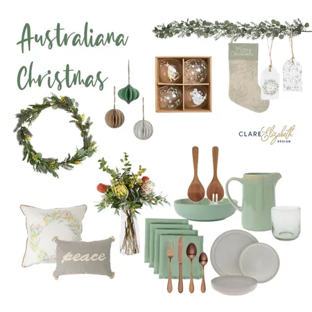 Australiana Christmas Interior Design Mood Board by Clare Elizabeth Design on Style Sourcebook