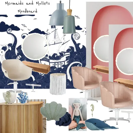 Mermaids and Mullets moodboard dark blue Interior Design Mood Board by Renee Interiors on Style Sourcebook