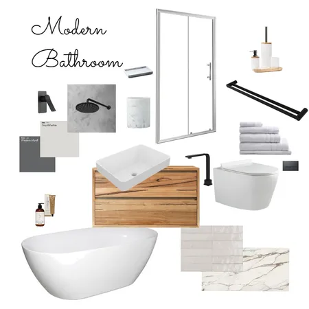 Modern Bathroom Interior Design Mood Board by tamkfoster@gmail.com on Style Sourcebook