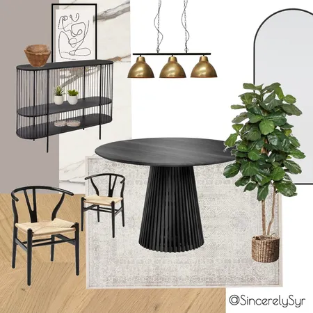 @sincerelysyr - Monochrome Dining Interior Design Mood Board by SincerelySyr on Style Sourcebook