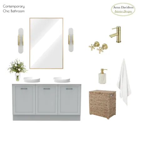 Contemporary Chic Bathroom Interior Design Mood Board by Anna Davidson Interior Designs on Style Sourcebook