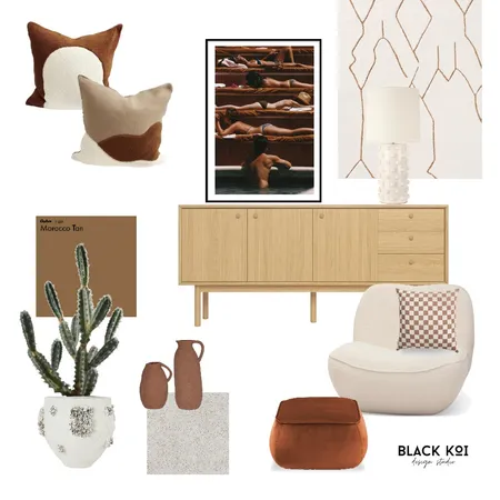 Brown Tone Sample Board Interior Design Mood Board by Black Koi Design Studio on Style Sourcebook