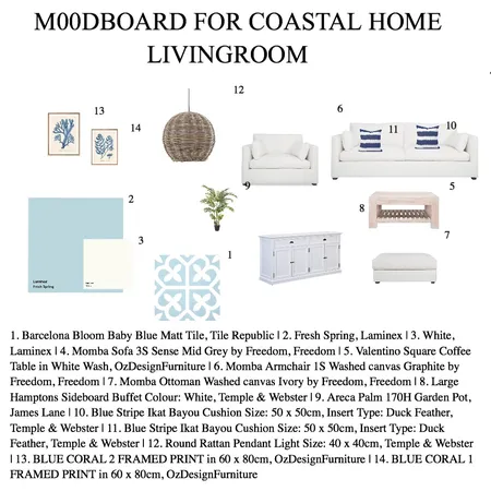coastal living room Interior Design Mood Board by Houda Dada on Style Sourcebook