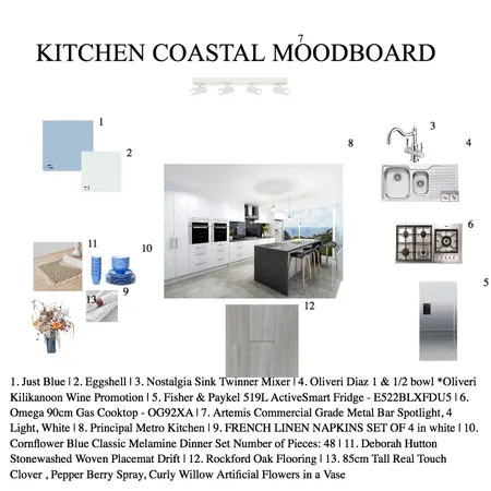 COASTAL KITCHEN MOODBOARD Interior Design Mood Board by Houda Dada on Style Sourcebook