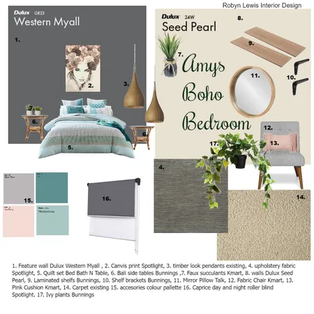 Amys bedroom Interior Design Mood Board by RobynLewisCourse on Style Sourcebook