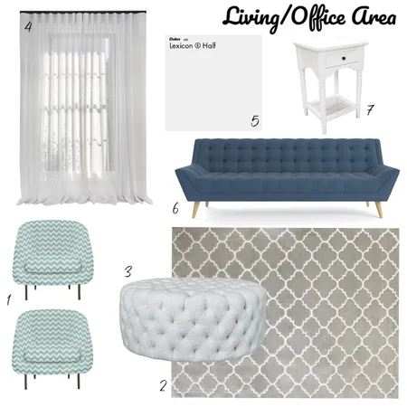 Office/Living Area IDI Module 9 Interior Design Mood Board by Elaina on Style Sourcebook