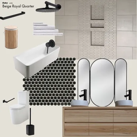 Black and white bathroom Interior Design Mood Board by Katelyn Baldwin on Style Sourcebook