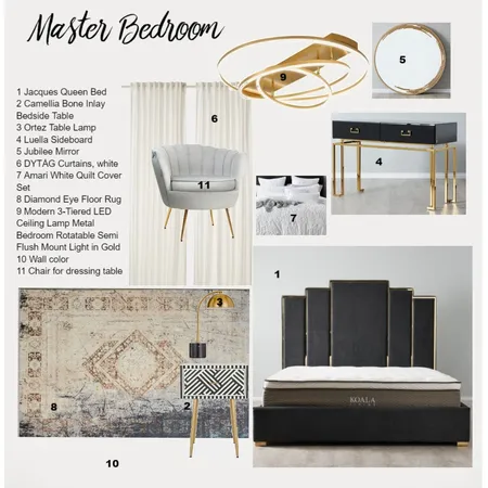 Modern Bedroom Interior Design Mood Board by MINA DESIGN STUDIO on Style Sourcebook