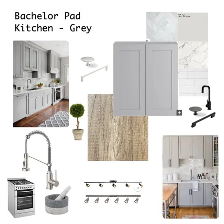 Bachelor Pad - Grey Interior Design Mood Board by AlineGlover on Style Sourcebook