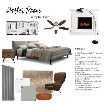 Sample board Master room Interior Design Mood Board by Angie63 on Style Sourcebook